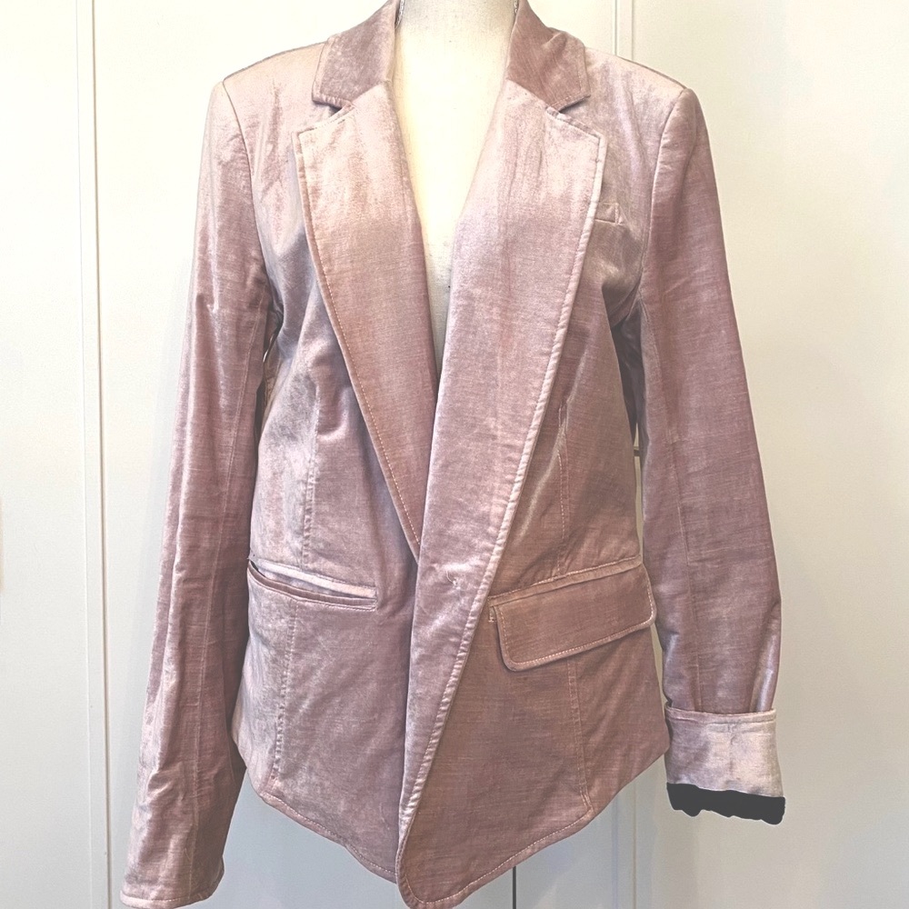 FREE PEOPLE Crushed Velvet Blazer Jacket